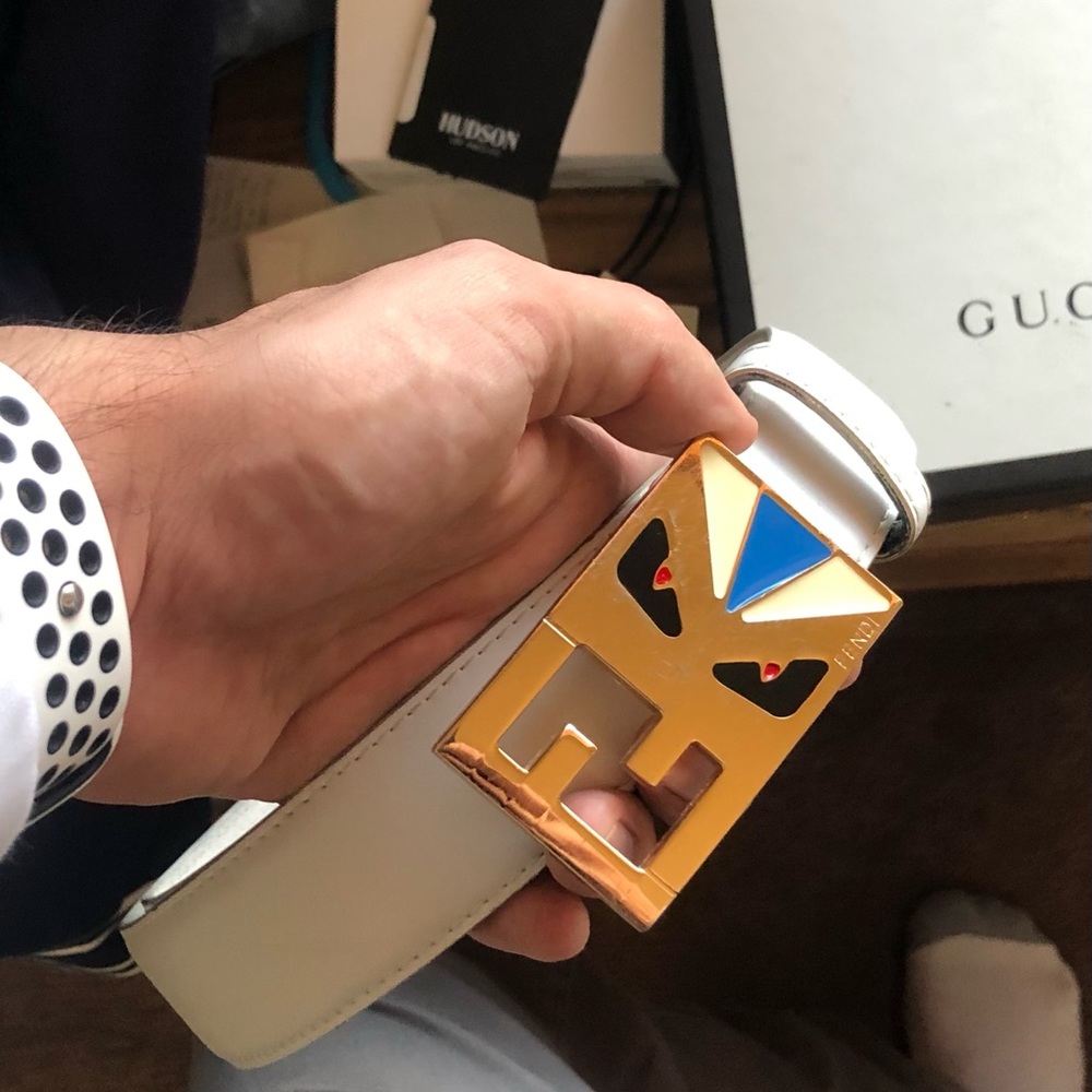 Fendi Monster belt white Fits 30-38